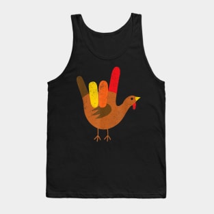 Peace Sign Turkey Hand Cool Thanksgiving Hippie Men Women Tank Top